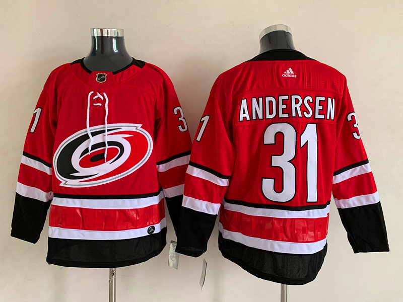 Men's Carolina Hurricanes Frederik Andersen #31 Red Jersey